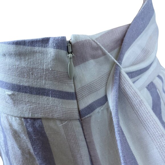 Express Women's Light Purple Striped High-Waisted Paper Bag Shorts Size 6 - Picture 6 of 10